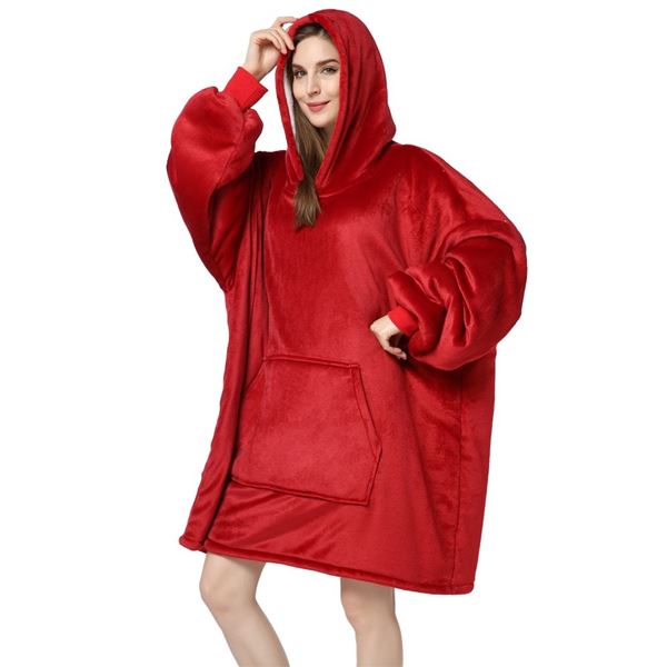 Lot of 2 Wearable Hoodie Snuggie Blankets - Red