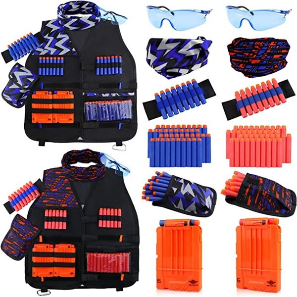 Lot of 3 Kids Tactical Vest Kits for Nerf Guns