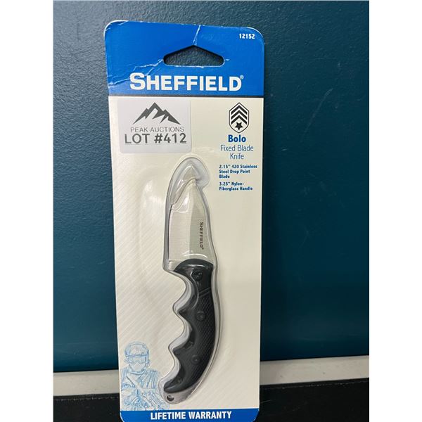 Lot of 1 Sheffield Bolo 12152 Drop Point Fixed Blade Knife