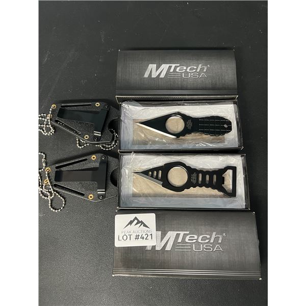 Lot of 2 MTech USA Tactical Fixed Blade Knives
