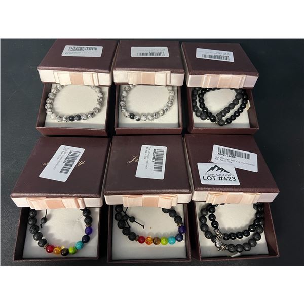 Lot of 6 Stone Bracelets