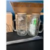 Image 2 : Lot of 2 Packs of Glass Mason Jar Drinking Cups with Bamboo Lids & Reusable Straw (4 mugs)
