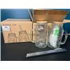 Image 1 : Lot of 2 Packs of Glass Mason Jar Drinking Cups with Bamboo Lids & Reusable Straw (4 mugs)