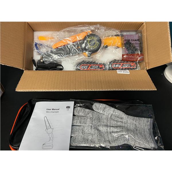 Lot of 1 6" Cordless Mini Chainsaw w/ 2 Rechargeable Batteries