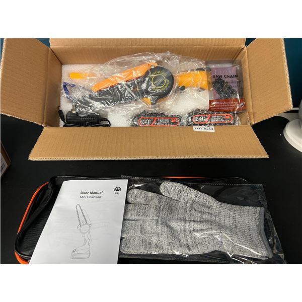 Lot of 1 6" Cordless Mini Chainsaw w/ 2 Rechargeable Batteries