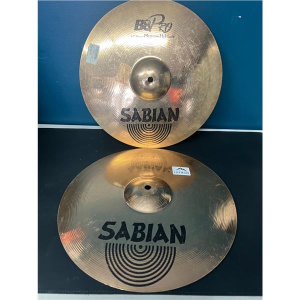 Lot of 2 Brass Sabian 14" Cymbals (*Used)