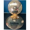 Image 1 : Lot of 2 Brass Sabian 14" Cymbals (*Used)