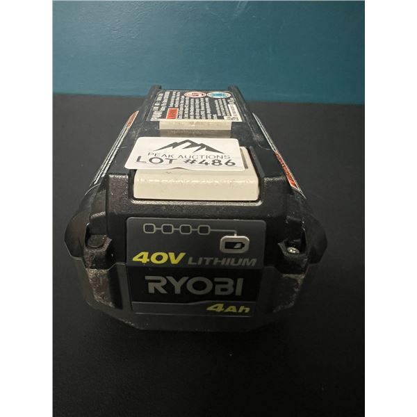 Lot of 1 RYOBI 40V Lithium 4Ah Battery (*Used)
