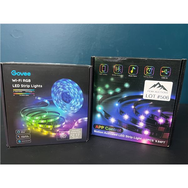 Lot of 2 LED Light Strips - WiFi/RGB Light Strip Sets w/ App Control