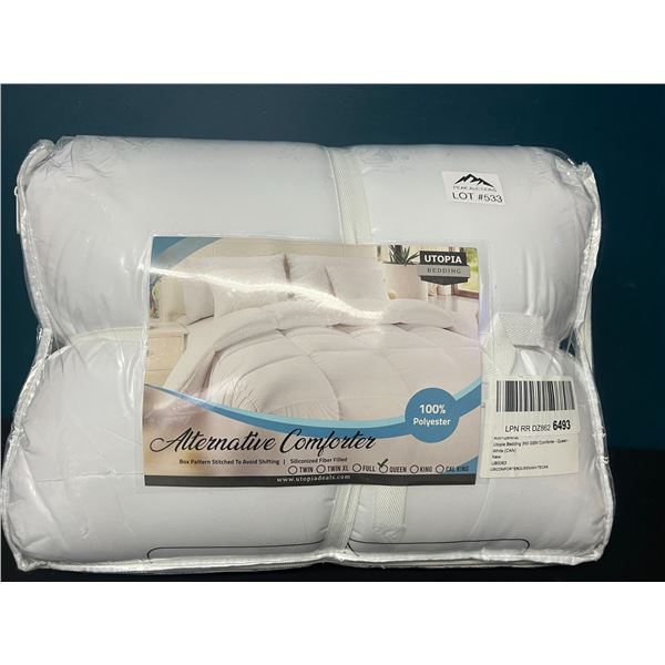 Lot of 1 Queen Size Utopia Bedding Alternative Comforter - White
