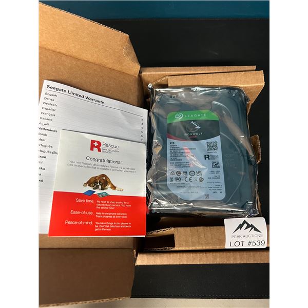 Lot of 1 Seagate 4TB Ironwolf NAS 3.5" Internal Hard Drive