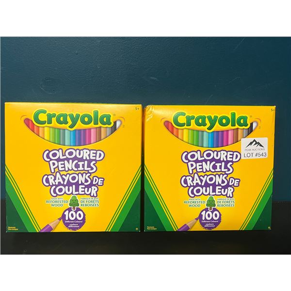 Lot of 2 Crayola 100pack Coloured Pencils
