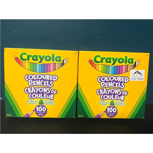 Lot of 2 Crayola 100pack Coloured Pencils