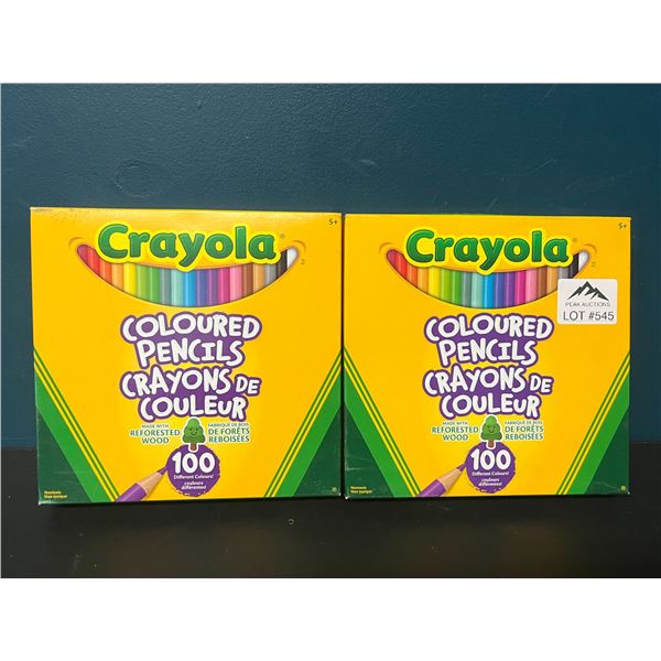 Lot of 2 Crayola 100pack Coloured Pencils