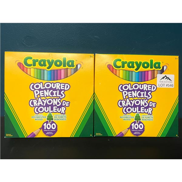 Lot of 2 Crayola 100pack Coloured Pencils
