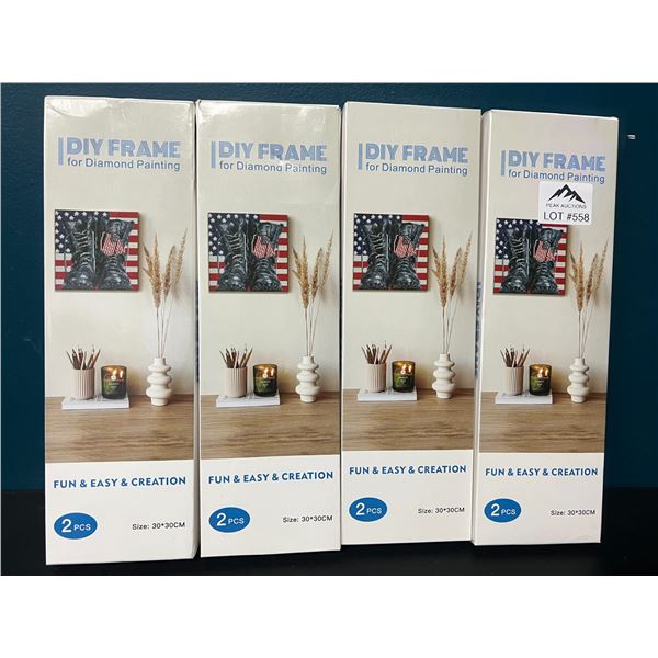 Lot of 4 2Pack DIY Frames for Diamond Paintings (8 Frames Total)