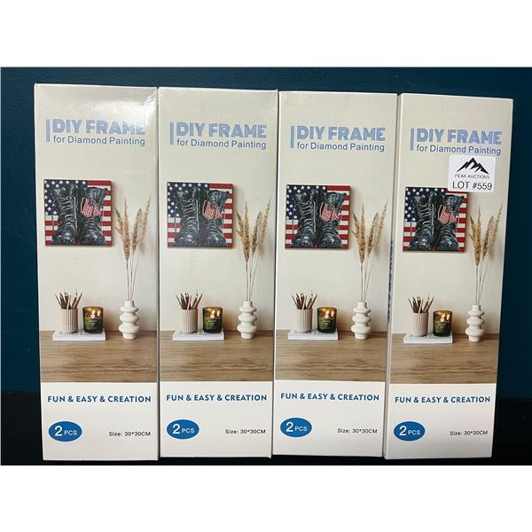 Lot of 4 2Pack DIY Frames for Diamond Paintings (8 Frames Total)