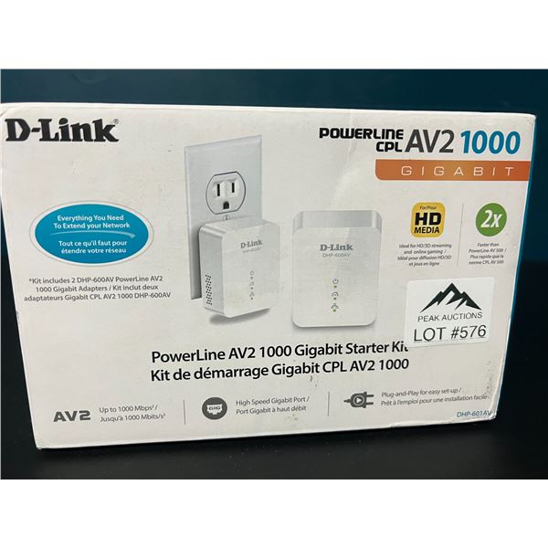 Lot of 1 D-Link PowerLine AV2 1000 Gigabit Starter Kit