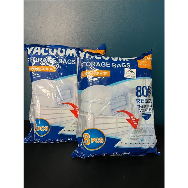 Lot of 2 Multi-Packs of Vacuum Storage Bags (8 Large & Jumbo Bags per Pack)
