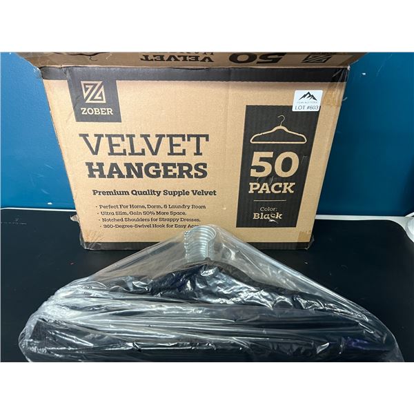 Lot of 1 50pack of Velvet Hangers - Black