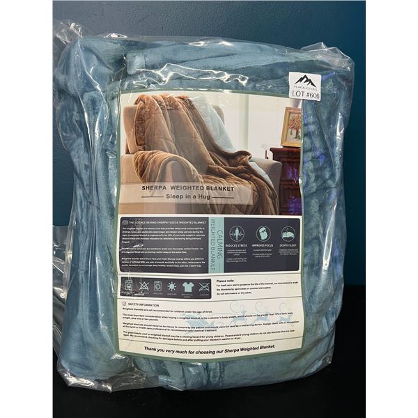 Lot of 1 Sherpa Weighted Blanket (Blue)
