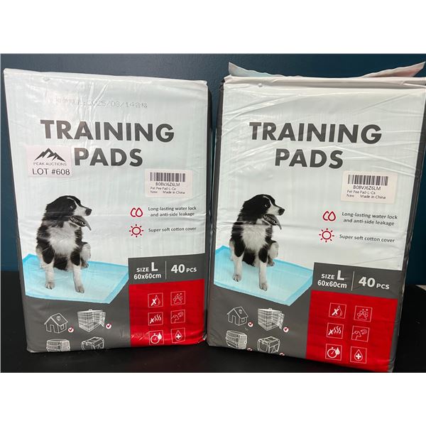 Lot of 2 Packs of Training Pads/Pet Pee Pads (40 PCS per pack) - Size Large