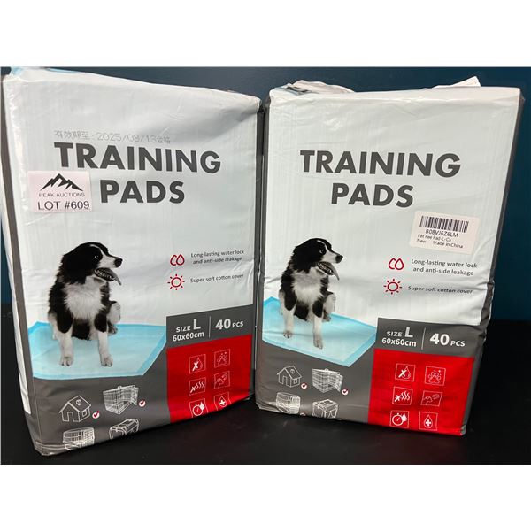 Lot of 2 Packs of Training Pads/Pet Pee Pads (40 PCS per pack) - Size Large