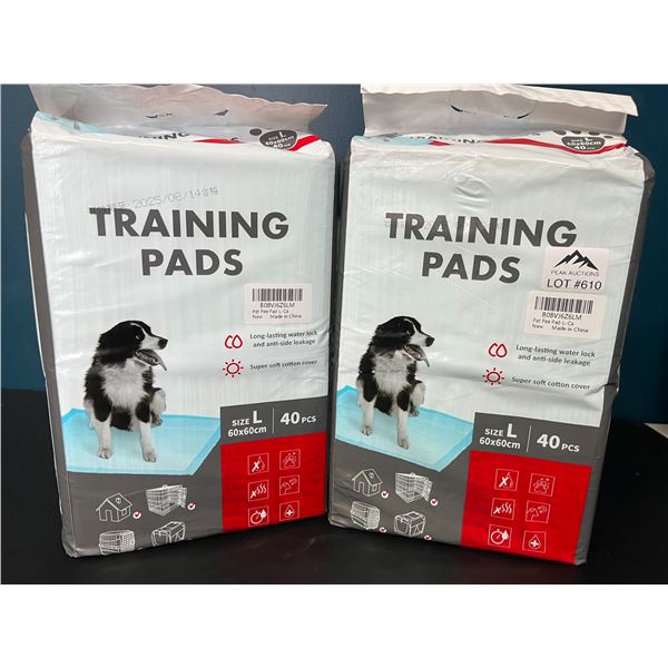 Lot of 2 Packs of Training Pads/Pet Pee Pads (40 PCS per pack) - Size Large