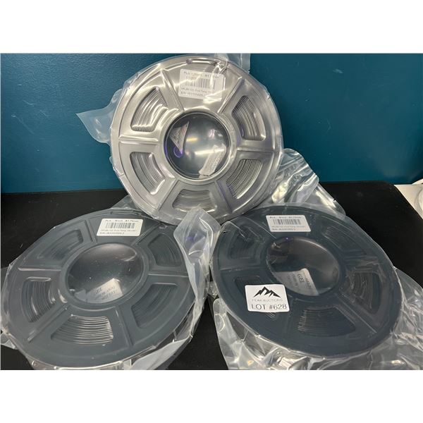 Lot of 3 Rolls of PLA Filament for 3D Printers - Black
