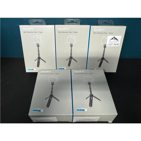 Lot of 5 "Shorty" Mini Extension Pole + Tripod Mount for GoPro Cameras