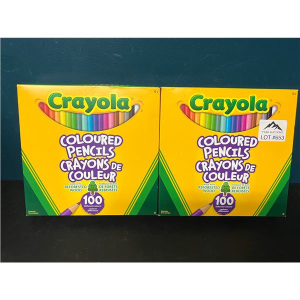 Lot of 2 Crayola 100pack Coloured Pencils