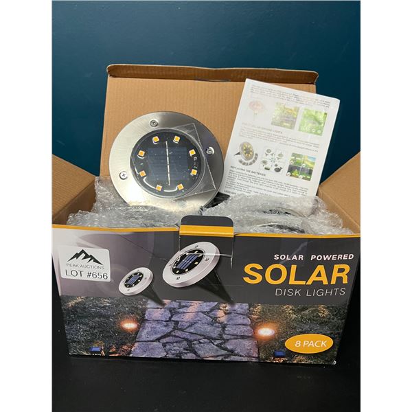 Lot of 1 8pack of Solar Disk Lights for Lawn & Garden