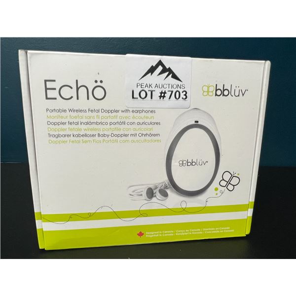 Lot of 1 Echo Portable Wireless Fetal Doppler w/ Earphones - Listen to Baby's Heartbeat at Home!