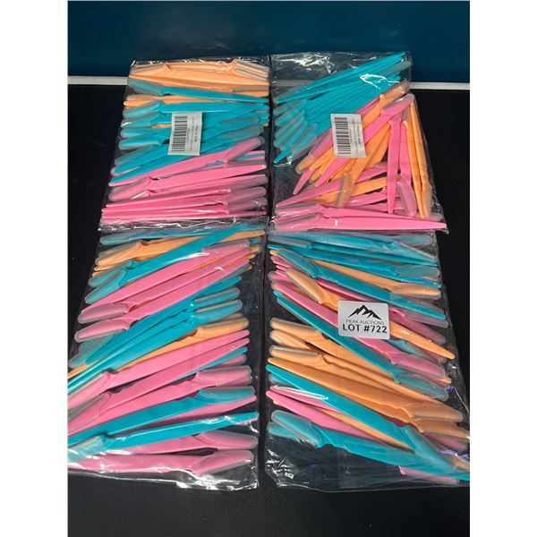 Lot of 4 Multi-Packs of Eyebrow Trimmers/Facial Hair Remover Tools (36 per pack)