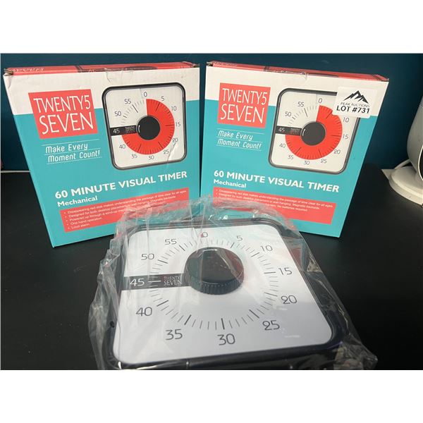 Lot of 2 Mechanical 60 Minute Visual Timers