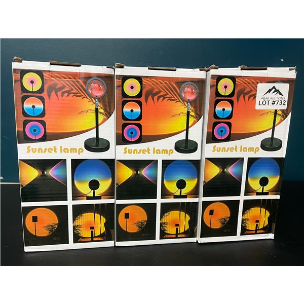 Lot of 3 Sunset Projection Lamps