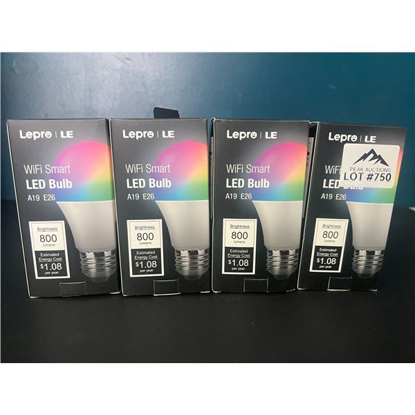 Lot of 4 WiFi Smart LED Bulbs w/ App Control