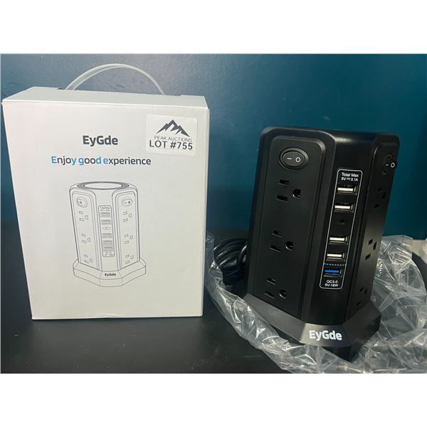 Lot of 1 Multifunctional Power Strip Tower/Surge Protector w/ Multiple Outlets & USB Ports