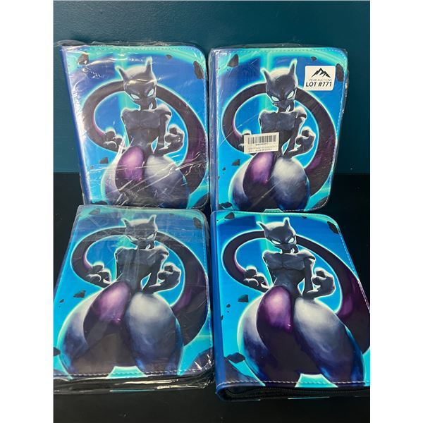 Lot of 4 Pokemon Leather 4-Pocket Card Premium Binders