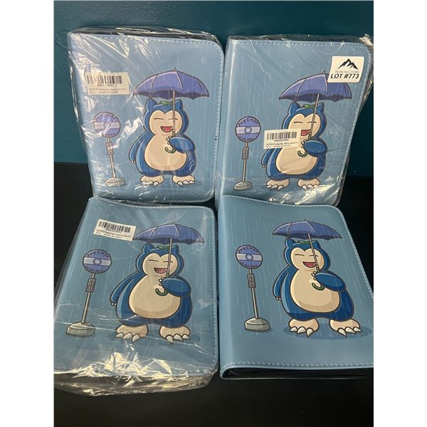 Lot of 4 Pokemon Leather 4-Pocket Card Premium Binders