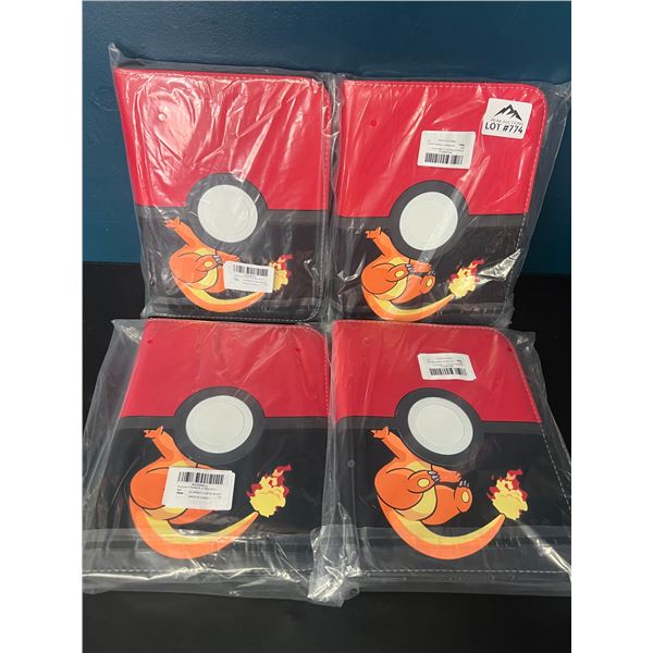 Lot of 4 Pokemon Leather 4-Pocket Card Premium Binders