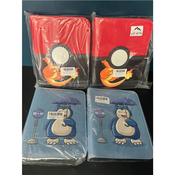 Lot of 4 Pokemon Leather 4-Pocket Card Premium Binders