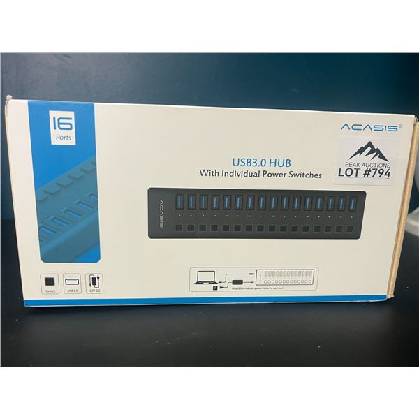 Lot of 1 Acasis USB 3.0 Hub w/ Individual Power Switche
