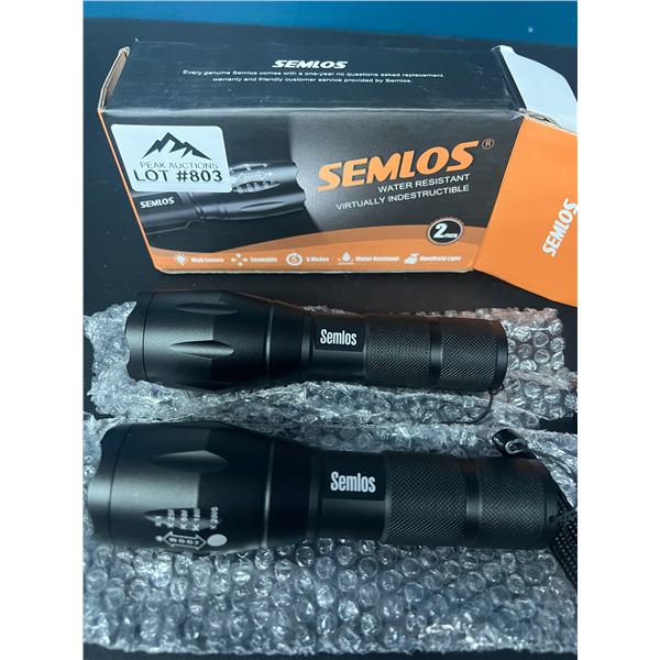 Lot of 1 2pack Semlos Tactical Flashlights