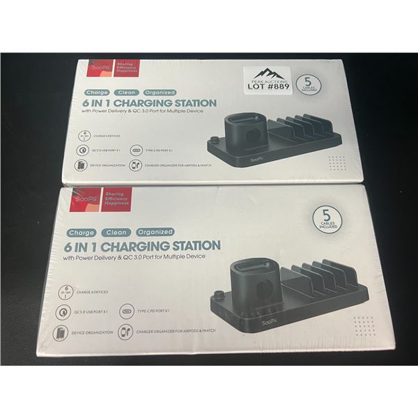 Lot of 2 6-in-1 Charging Stations - Charges Multiple Devices at Once!