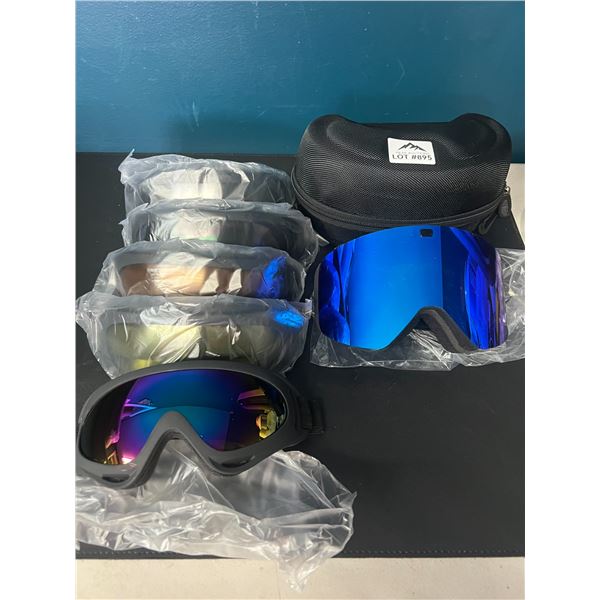 Lot of 6 Assorted Ski Goggles