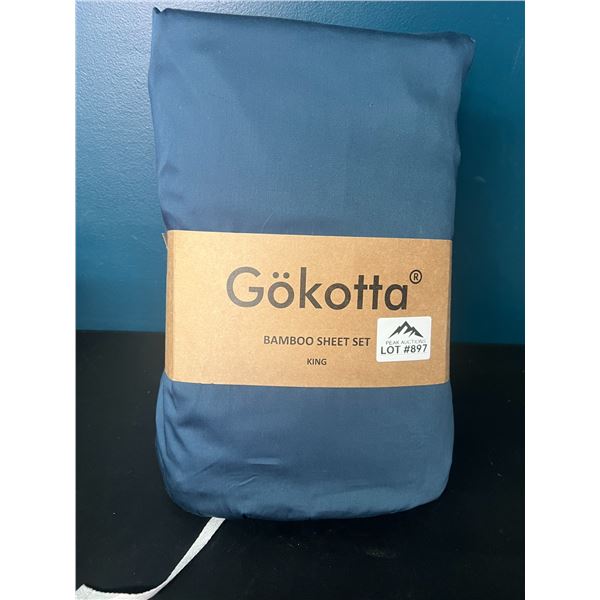 Lot of 1 Bamboo Sheet Set (King Size) - Navy Blue - 4pcs