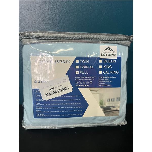 Lot of 1 Full Size Sheet Set - Light Blue - 4 pcs