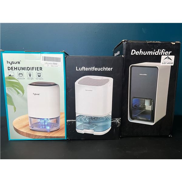 Lot of 3 Household Dehumidifiers w/ Color Changing Mood Light