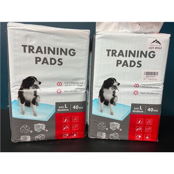 Lot of 2 Packs of Training Pads/Pet Pee Pads (40 PCS per pack) - Size Large